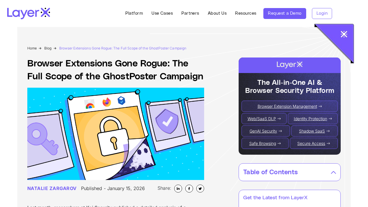 LayerX report on the GhostPoster campaign