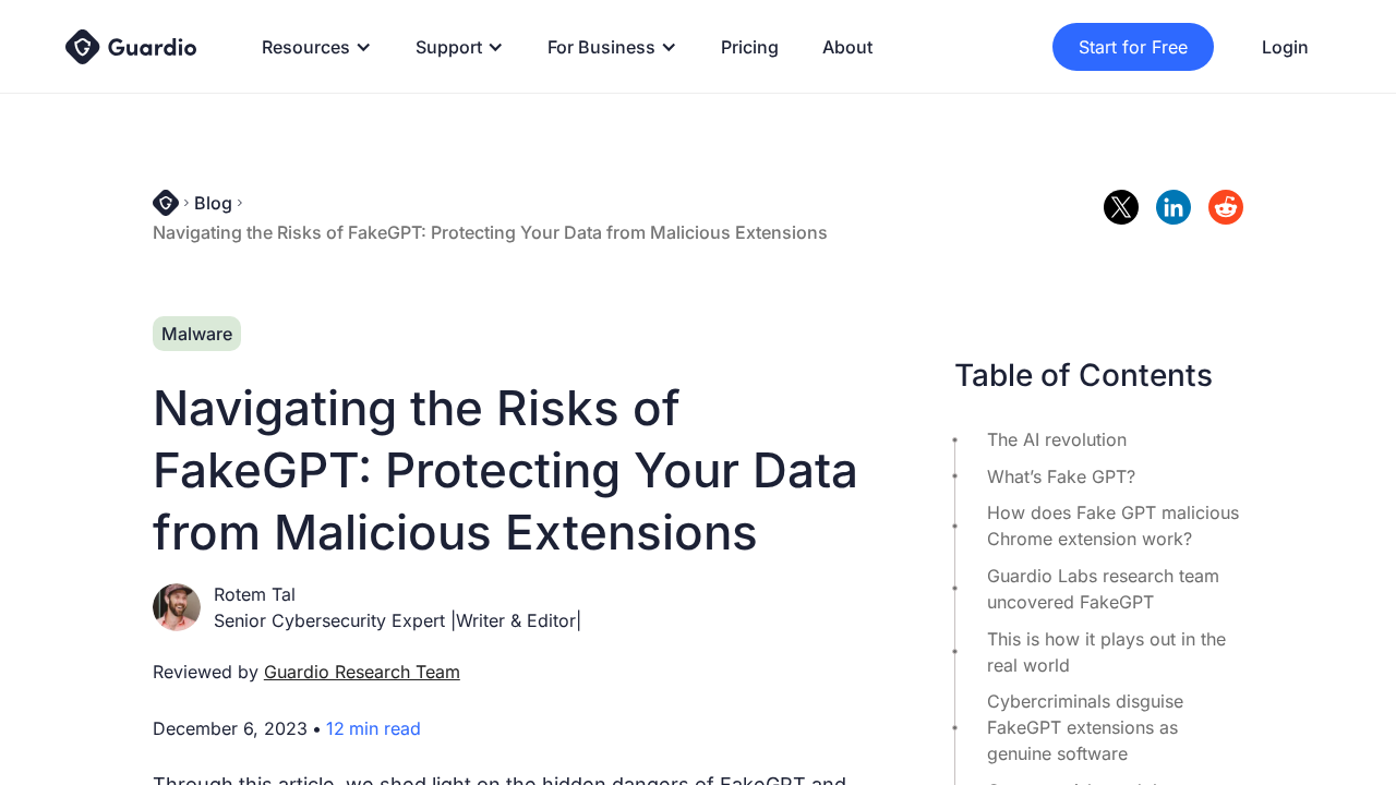 Guardio report on FakeGPT malicious extensions